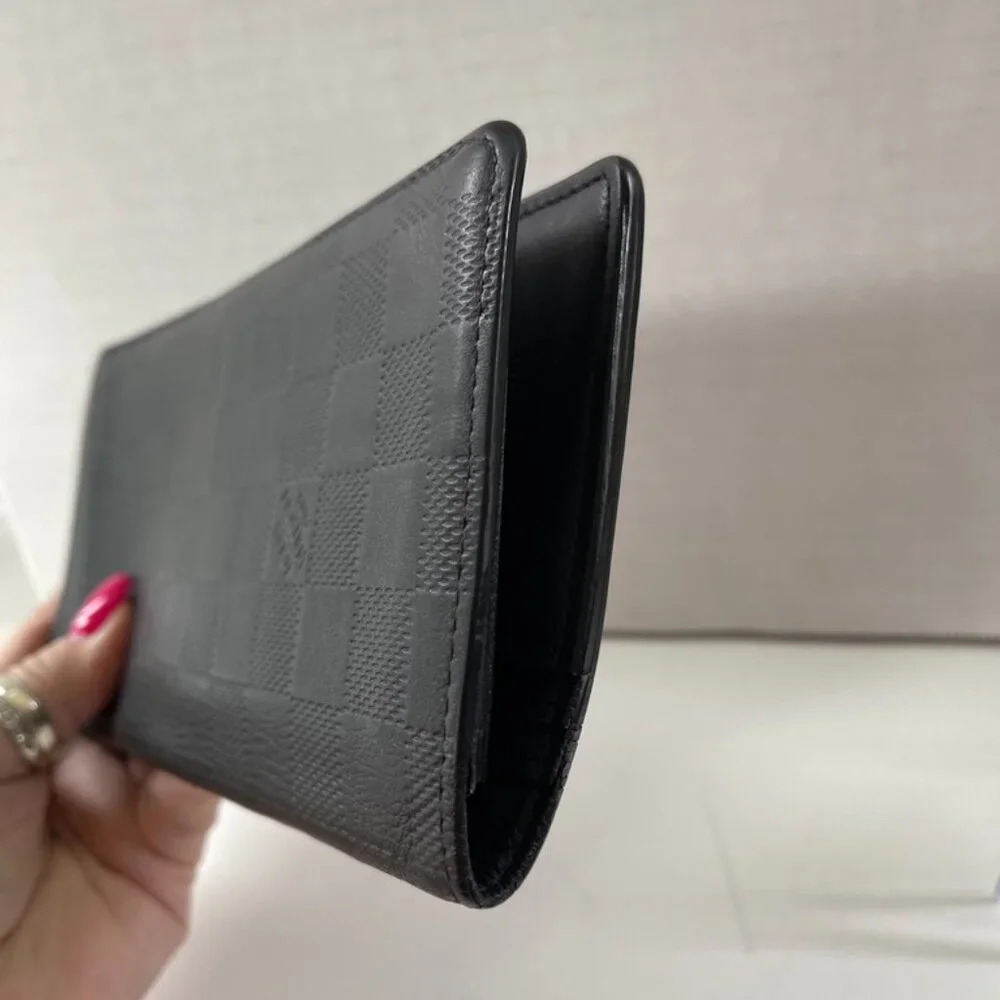 Louis Vuitton Damier Graphite Portefeuille Brazza N62665 Black Wallet